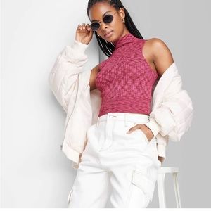 NWT Wild Fable Pink Space Dye Sweater Crop Top Size XXL